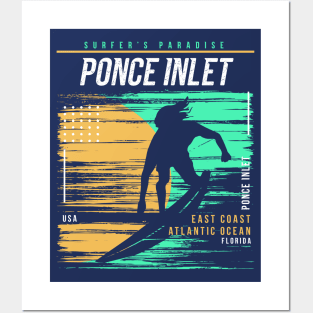 Retro Surfing Ponce Inlet, Florida // Vintage Surfer Beach // Surfer's Paradise Posters and Art